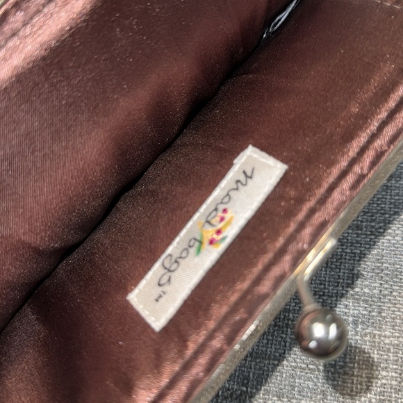 Vintage Mad Bags Mother of Pearl Shell Tiles Brown Black Beaded Clutch - Picture 4 of 7